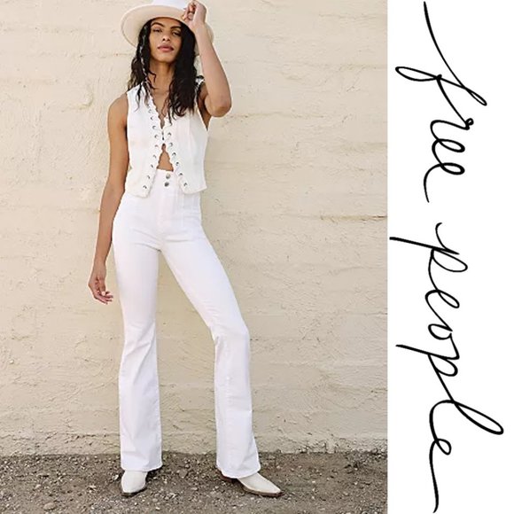 Free People Denim - NWT $98 FREE PEOPLE Jayde White Flare Jeans (Bin 19)
